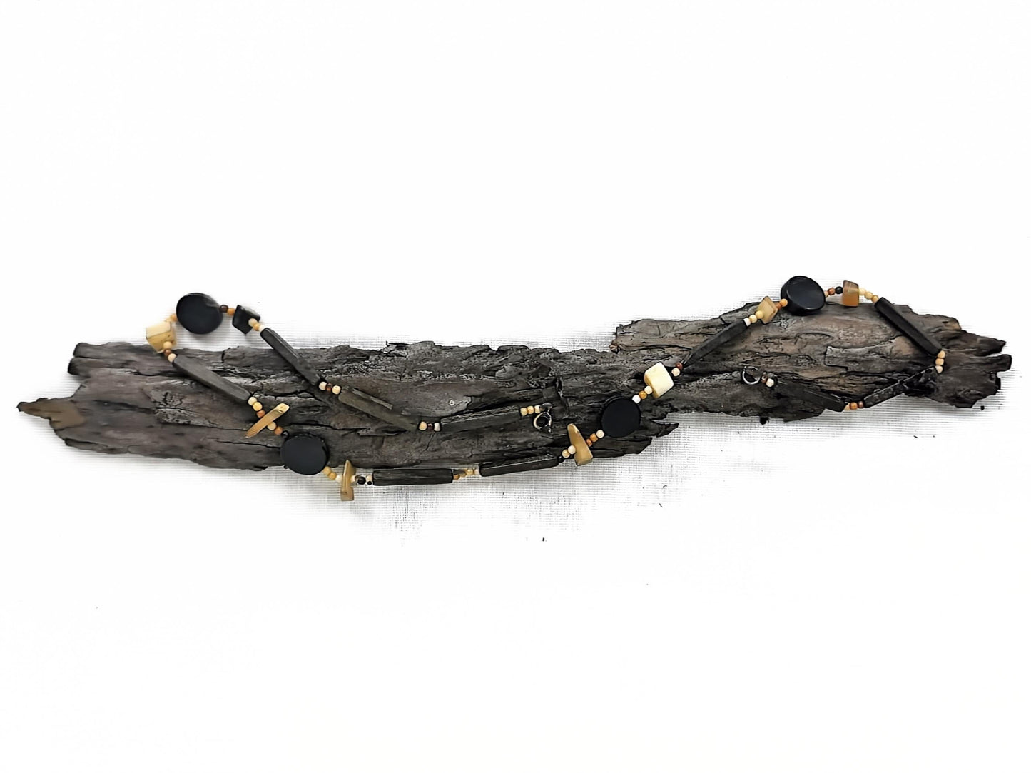 Organic Beaded Necklace Earth Tones