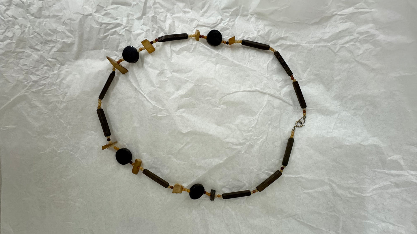 Organic Beaded Necklace Earth Tones