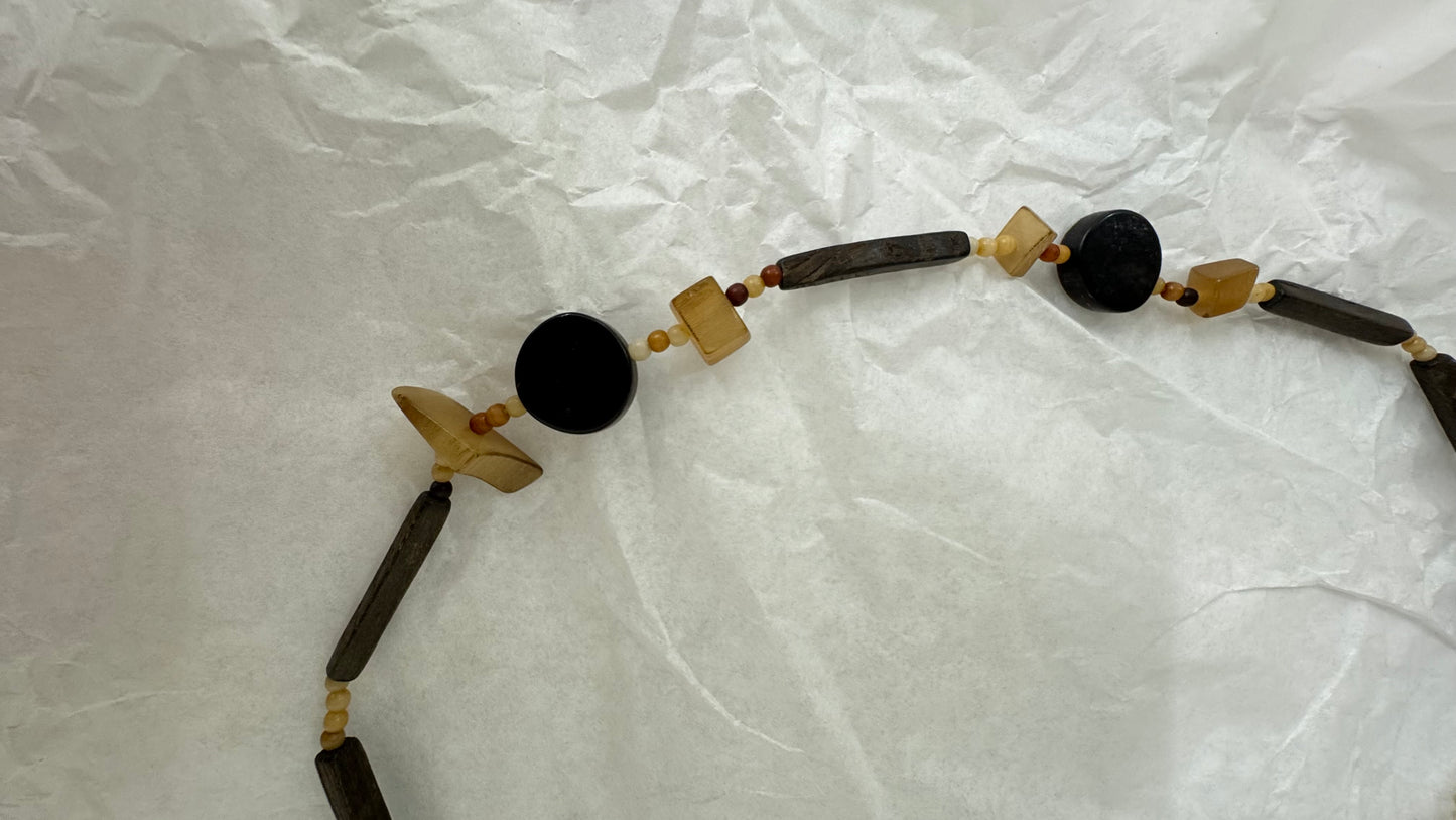 Organic Beaded Necklace Earth Tones