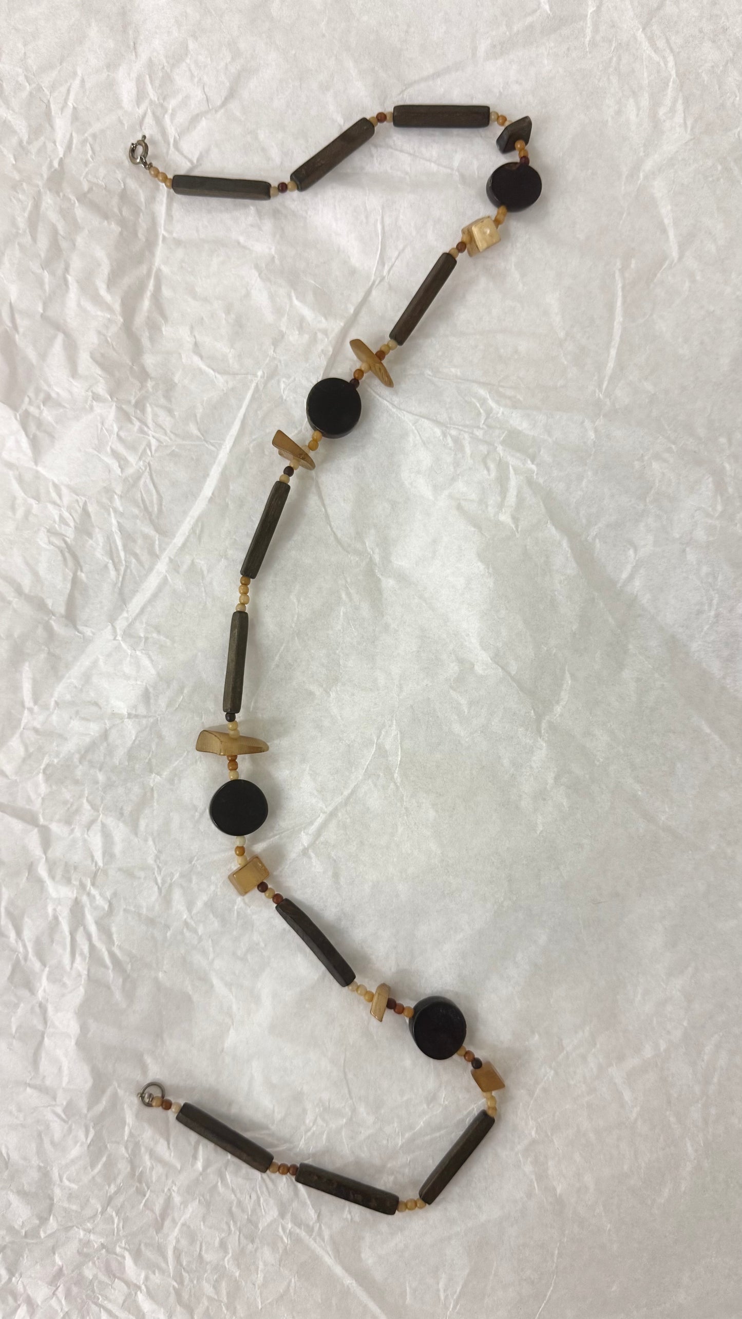 Organic Beaded Necklace Earth Tones