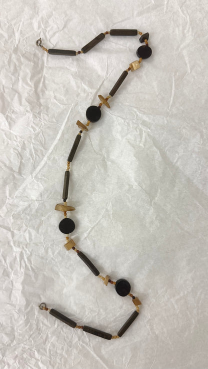 Organic Beaded Necklace Earth Tones
